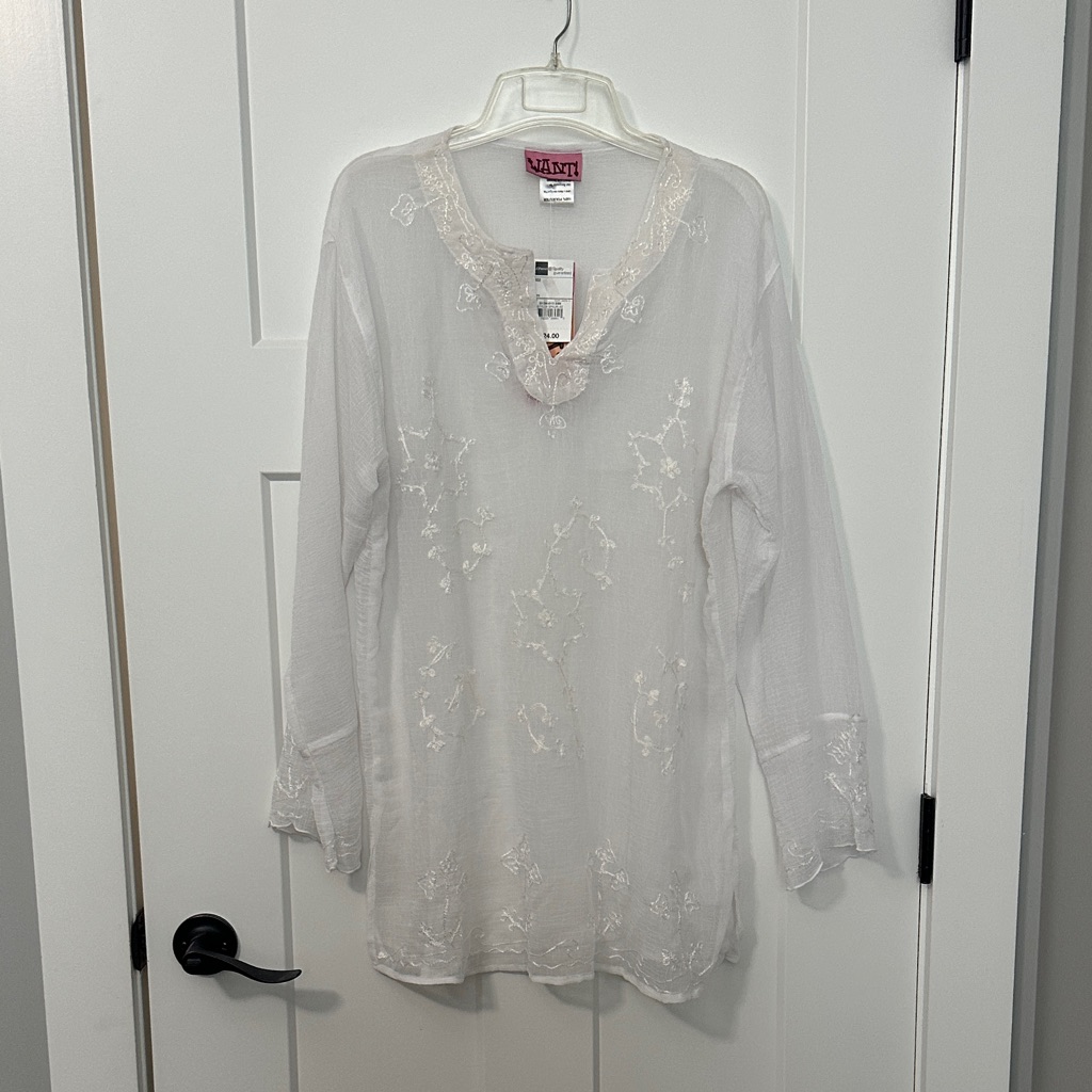Ingear Ivory Embroidered Swim Coverup